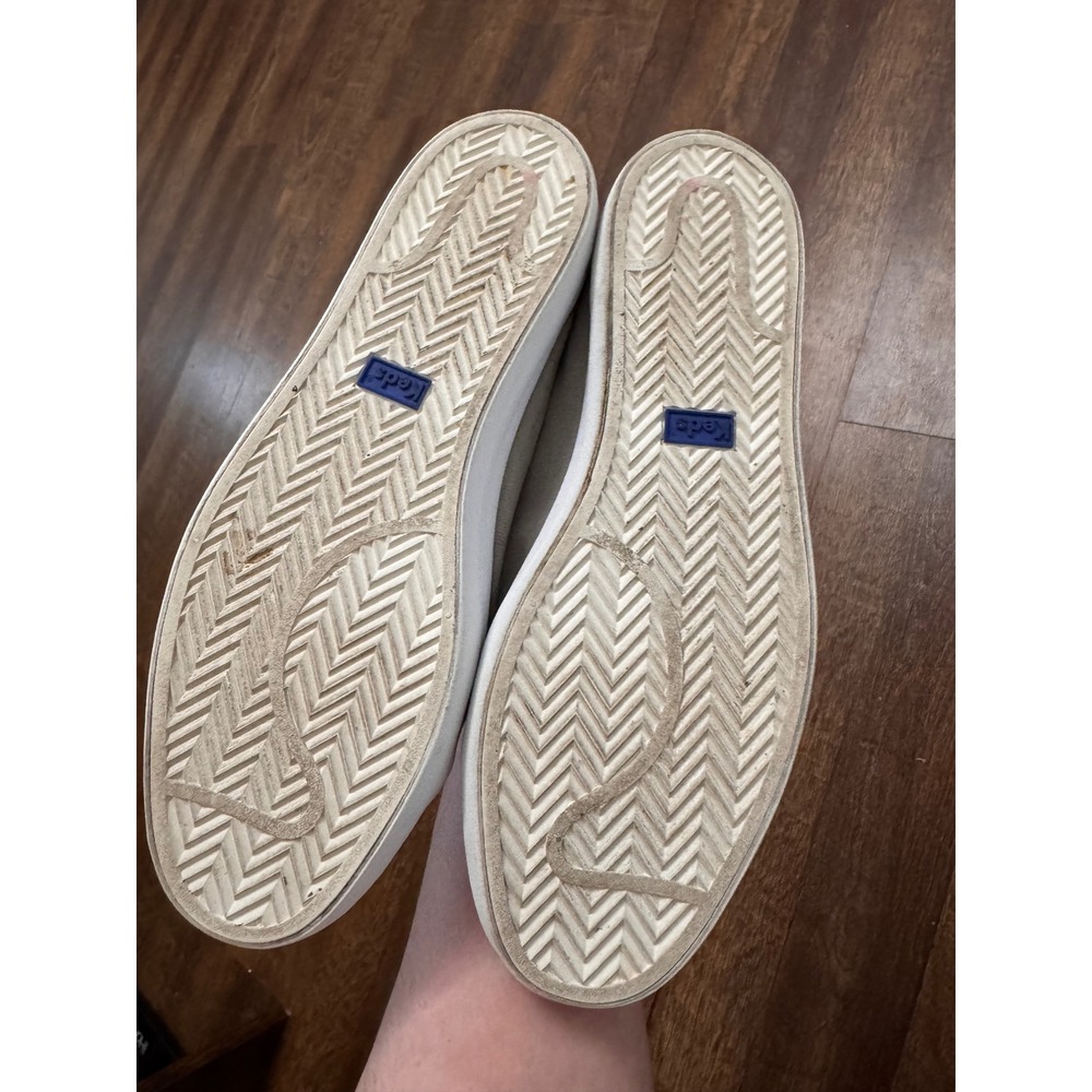 Keds Women's Canvas Lace Up Sneakers Gray Taupe Size 8.5 Casual Comfort Shoes - Picture 6 of 7